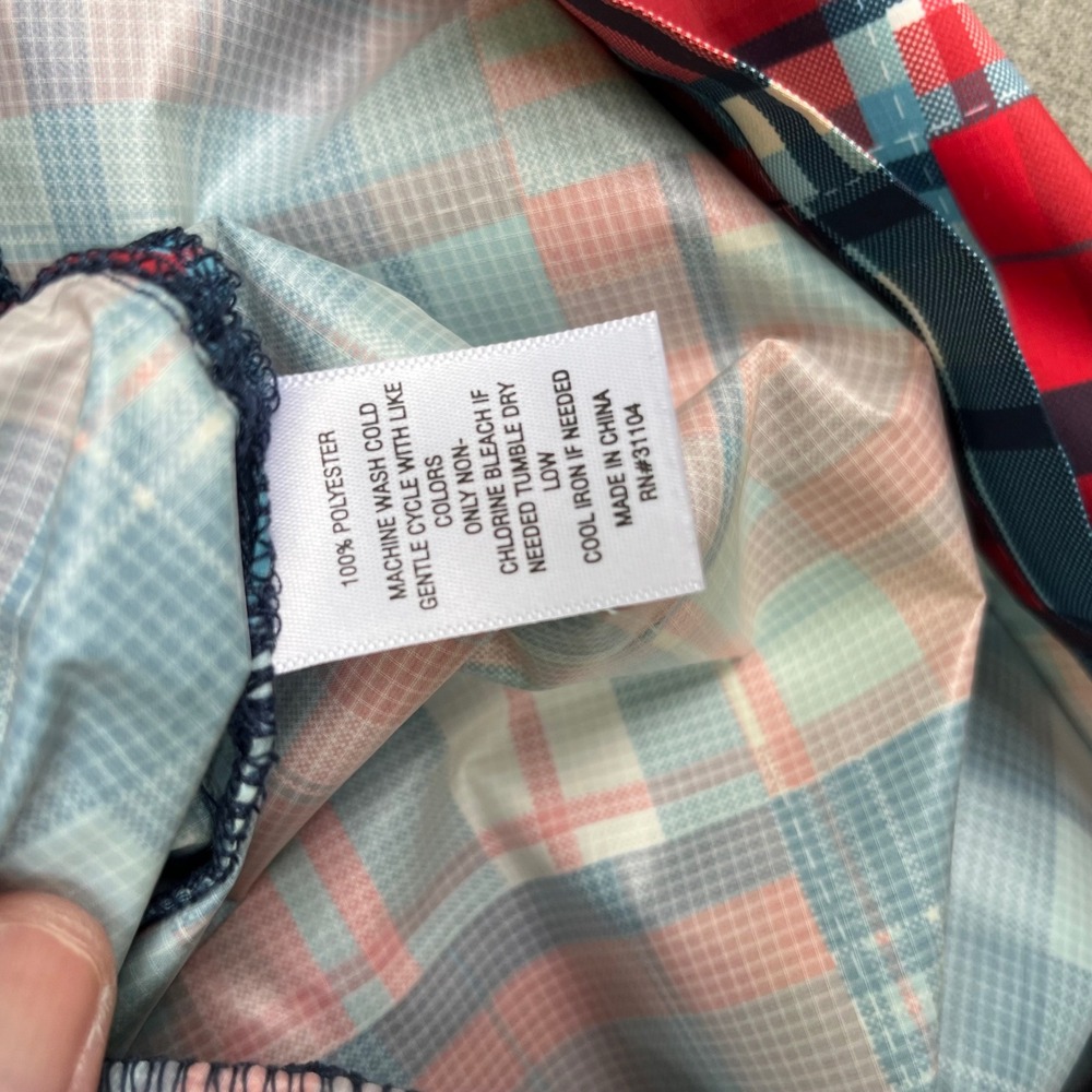 Crown & Ivy Mens Patchwork Plaid Golf Vest Red Blue Quarter Zip Small NWT - Picture 6 of 12